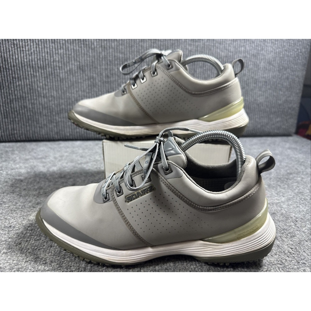 Sqairz Men's US 8 speed mesh Spiked Golf Shoes Gray Lace Up